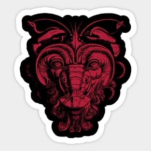 Cool Red Lobster Face Illusion Holding Snakes in the Claws no background Sticker